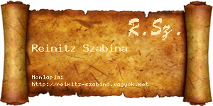 Reinitz Szabina névjegykártya